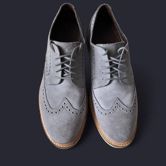 Cole Haan Men’s Grand Wingtip Oxfords – Grey, Men’s 10 - Picture 2 of 8